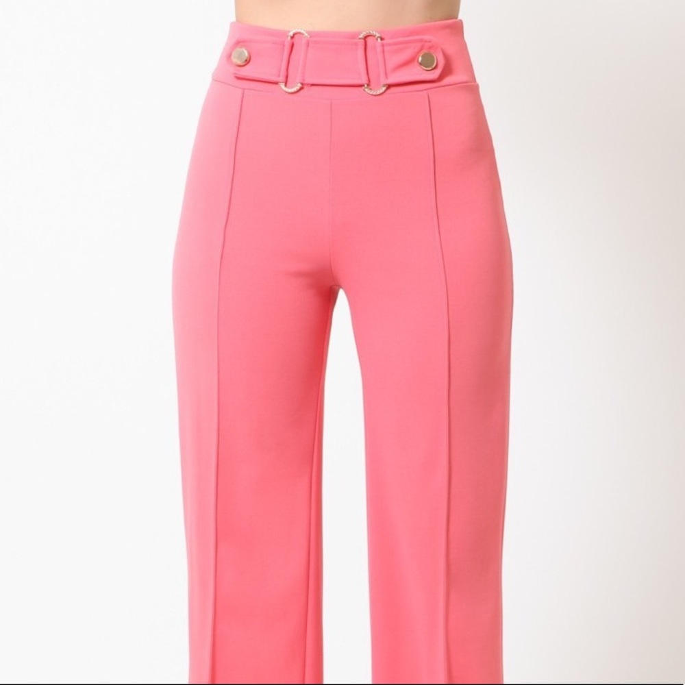 High Waist Coral Pants Size Medium